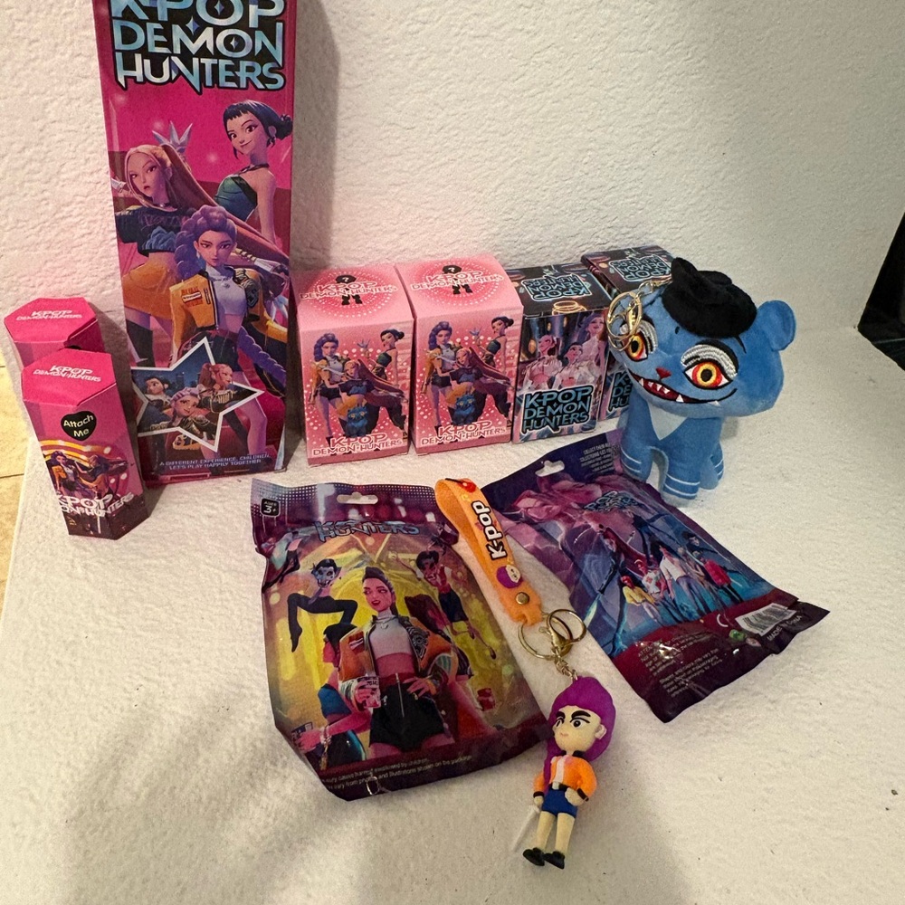 K-Pop Demon Hunters Merchandise Bundle including singing sized Barbie doll